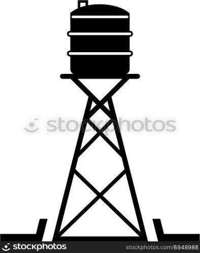 Water Tower Icon Vector Art Illustration