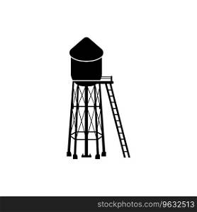 Water tower vector icon illustration logo design.