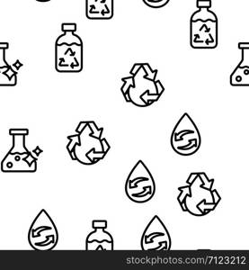 Water Treatment Vector Seamless Pattern Thin Line Illustration. Water Treatment Vector Seamless Pattern