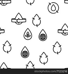 Water Treatment Vector Seamless Pattern Thin Line Illustration. Water Treatment Vector Seamless Pattern