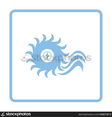 Water turbine icon. Blue frame design. Vector illustration.