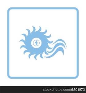 Water turbine icon. Blue frame design. Vector illustration.