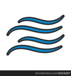 Water Wave Icon. Editable Bold Outline With Color Fill Design. Vector Illustration.