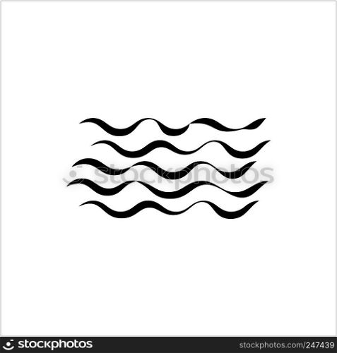 Water Wave Icon, Frequency Dispersion Vector Art Illustration