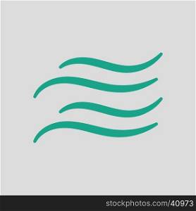 Water wave icon. Gray background with green. Vector illustration.