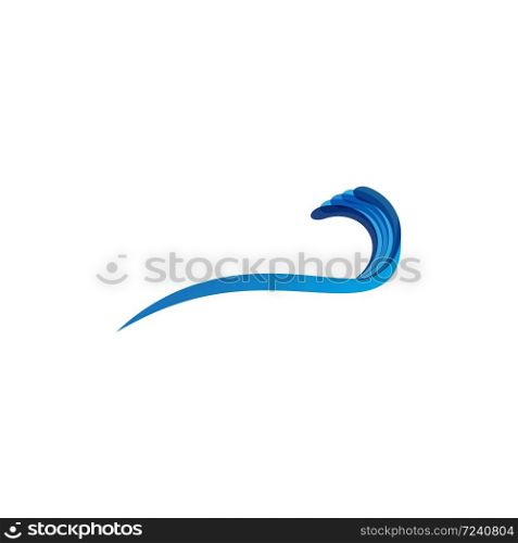 Water Wave Icon Logo TemplateVector Logo with yellow sun and blue sea waves. Vector logotype