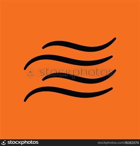 Water wave icon. Orange background with black. Vector illustration.
