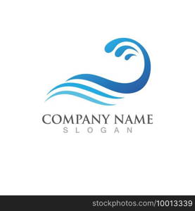 Water wave icon vector illustration design logo