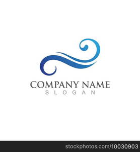 Water wave icon vector illustration design logo