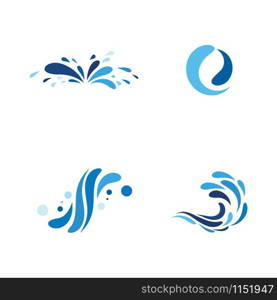 Water wave icon vector illustration design logo