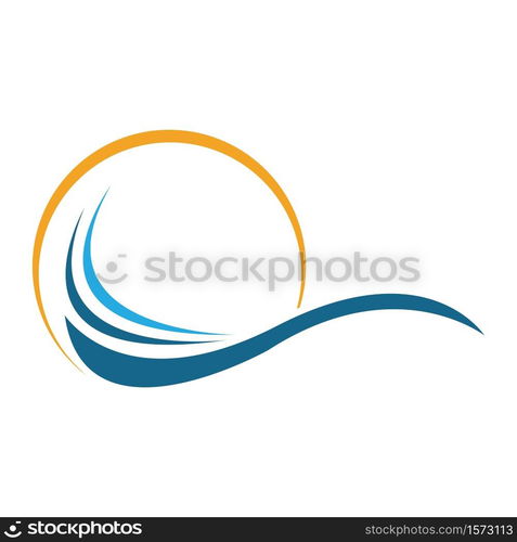 Water wave icon vector illustration design logo