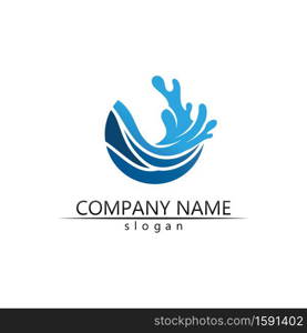 Water wave icon vector illustration design logo