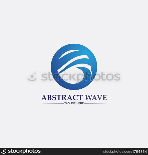 Water wave icon vector illustration design logo