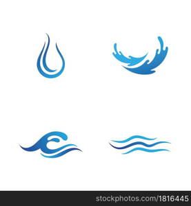 Water wave icon vector illustration design logo