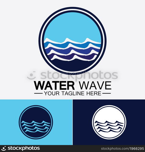 Water wave icon vector illustration design logo