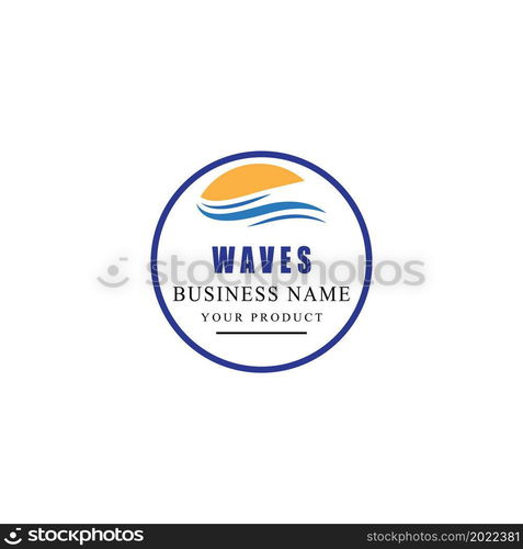 Water wave icon vector illustration design logo