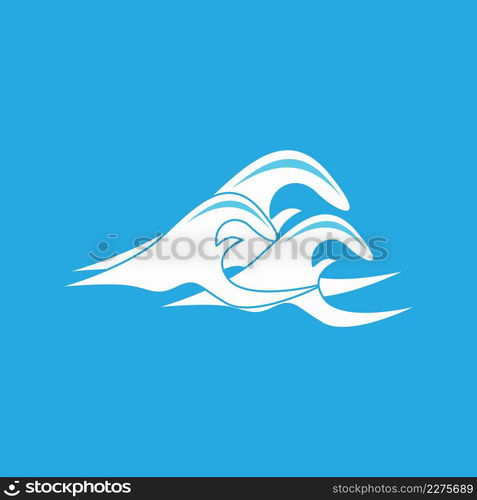 Water wave icon vector illustration design logo