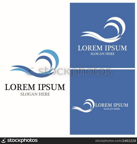 Water wave icon vector illustration design logo