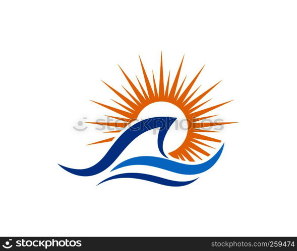 Water wave icon vector illustration design logo