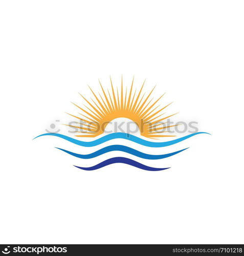 Water wave icon vector illustration design logo