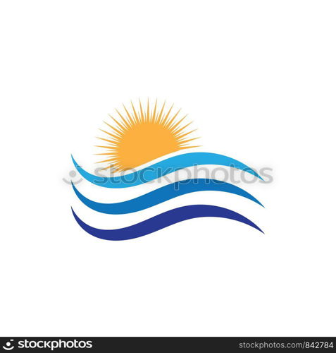 Water wave icon vector illustration design logo