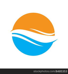 Water wave icon vector illustration design logo