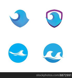 Water wave icon vector illustration design logo