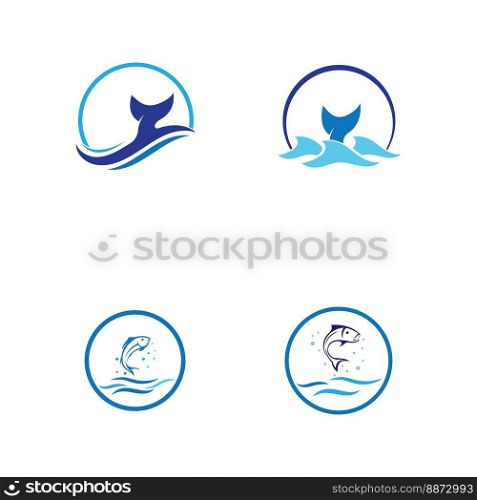 Water wave icon vector illustration design logo