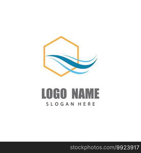 Water wave icon vector illustration design logo