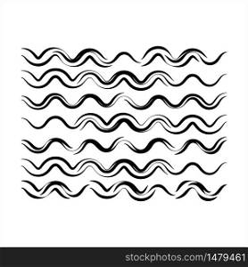 Water Wave Icon, Water Wave Sign Vector Art Illustration