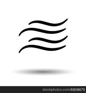 Water wave icon. White background with shadow design. Vector illustration.