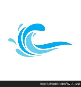 Water Wave illustration logo template vector