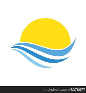 Water Wave illustration logo vector design