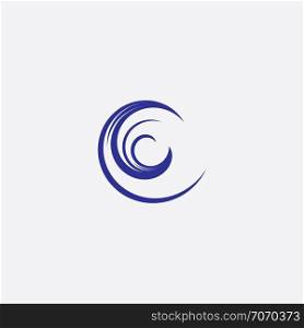 water wave letter c icon symbol design