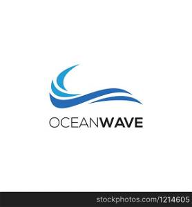 Water wave logo design related to ocean or sea