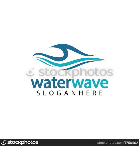 water wave logo design template