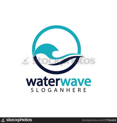 water wave logo design template