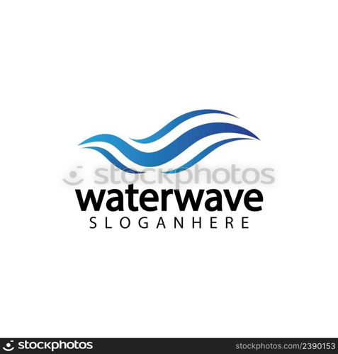 water wave logo design template