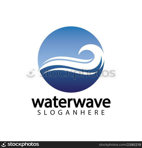 water wave logo design template