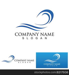 water wave logo design template