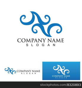 water wave logo design template