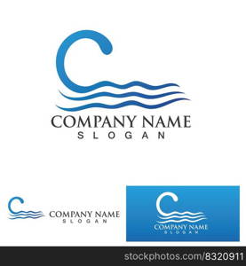 water wave logo design template