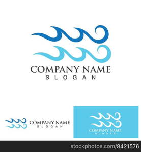 water wave logo design template