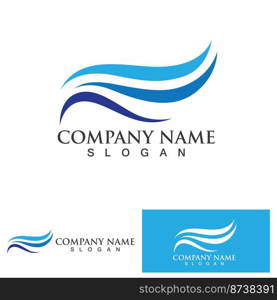 water wave logo design template