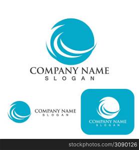 Water wave logo icon vector template