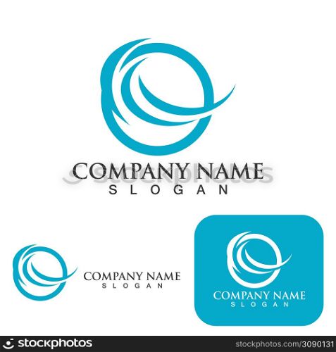 Water wave logo icon vector template