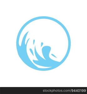 Water Wave Logo, Ocean Wave Simple Design, Vector Symbol Illustration Template