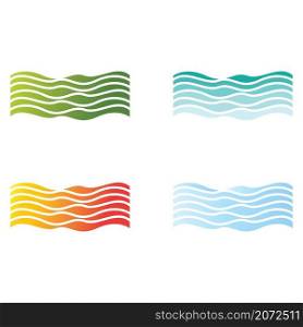 Water wave logo template vector icon set design