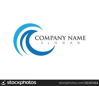 Water wave Logo Template. Water Wave symbol and icon Logo Template vector
