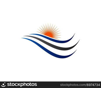 Water Wave logo vector icon illustration design